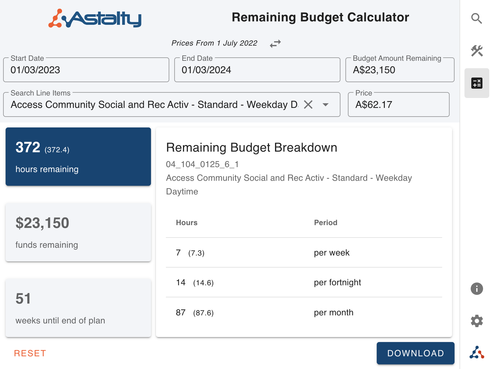 Screenshot of Astalty for Chrome