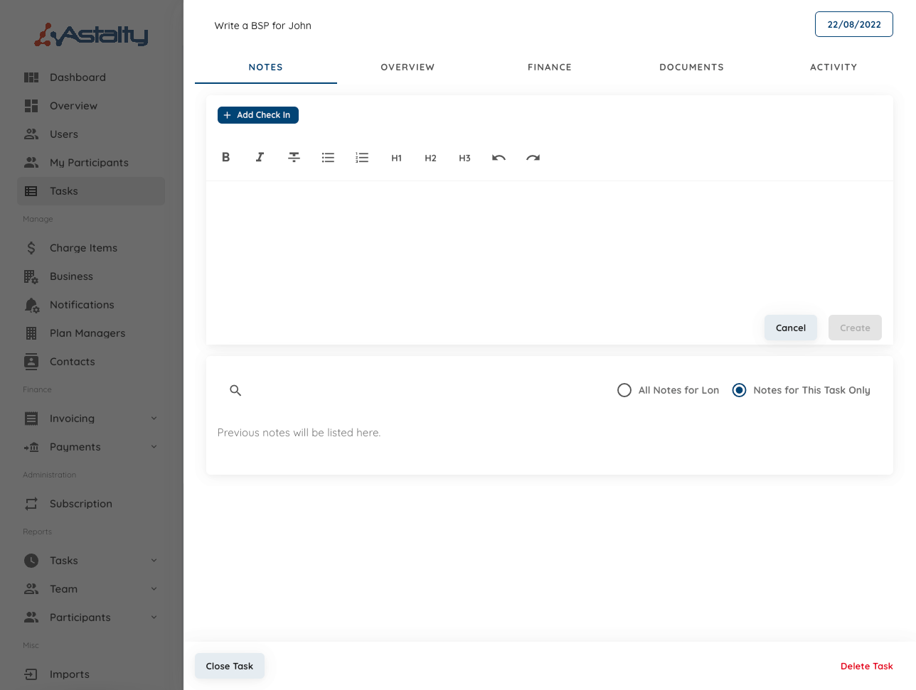 Add notes with one click